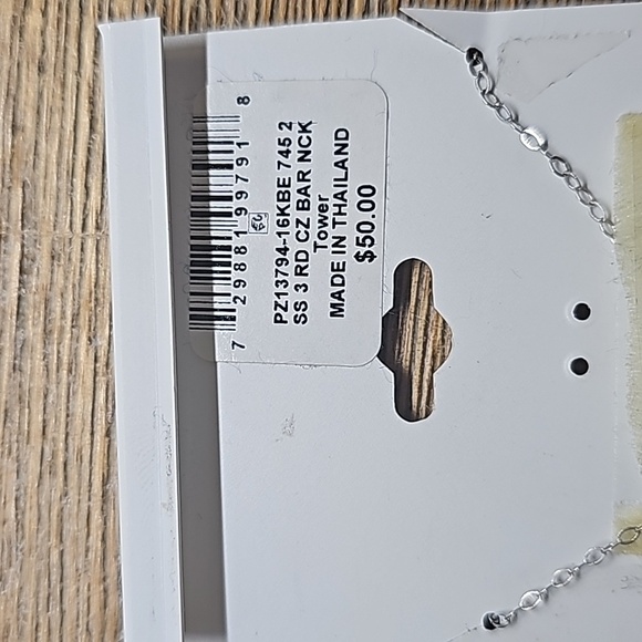 GIANI BERNINI Cubic Zirconia Bar 18" Pendant Sterling Silver Necklace - Picture 3 of 3